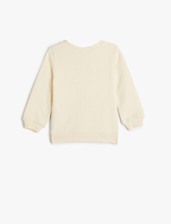 Sweatshirt Yaz Temalı Baskılı Uzun Kollu Bisiklet Yaka Pamuklu