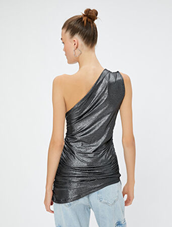 Tek Omuz Atlet Sim Detaylı Kolsuz