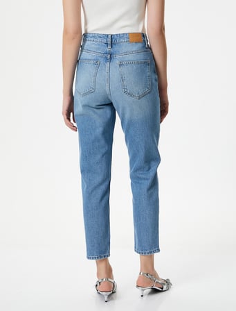 Yüksek Bel Mom Fit Kot Pantolon TENCEL™ Kumaş Karışımlı - Mom Jean
