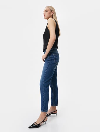 Yüksek Bel Mom Fit Kot Pantolon TENCEL™ Kumaş Karışımlı - Mom Jean