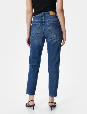 Yüksek Bel Mom Fit Kot Pantolon TENCEL™ Kumaş Karışımlı - Mom Jean