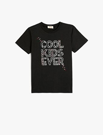 4SKB10067TK Koton Erkek Çocuk T-shirt SİYAH