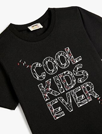 4SKB10067TK Koton Erkek Çocuk T-shirt SİYAH