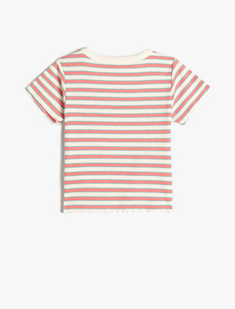 Tişört Kısa Kollu Yuvarlak Yaka Ribanalı Pamuklu