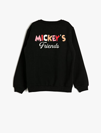 Minnie Mouse Sweatshirt Lisanslı Bisiklet Yaka Uzun Kollu Şardonlu 