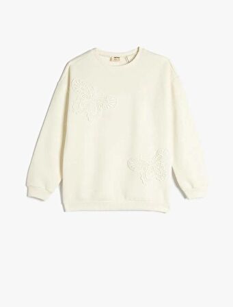 4WKG10574AK Koton Kız Çocuk Sweat EKRU