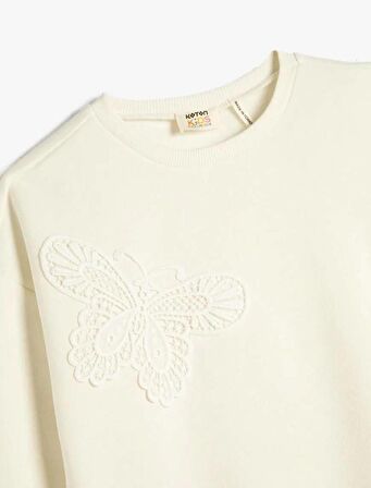 4WKG10574AK Koton Kız Çocuk Sweat EKRU