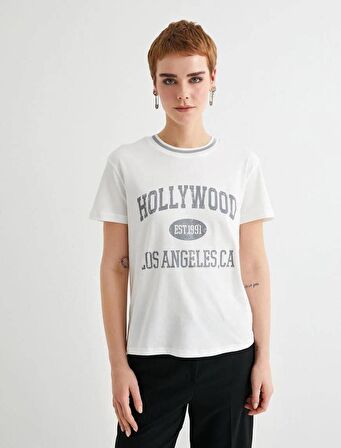 4SAL10039IK Koton Kadın T-shirt EKRU