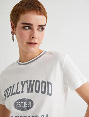 4SAL10039IK Koton Kadın T-shirt EKRU