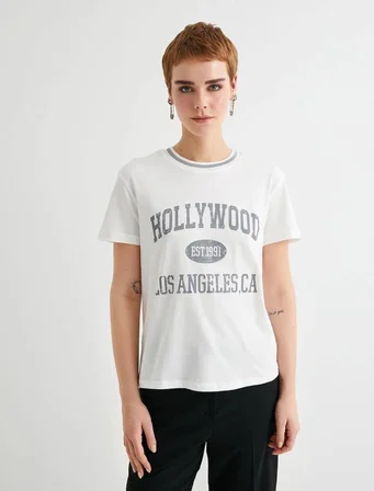 4SAL10039IK Koton Kadın T-shirt EKRU