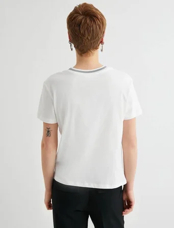 4SAL10039IK Koton Kadın T-shirt EKRU