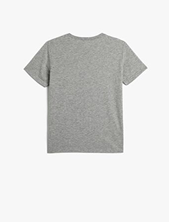 4SKB10054TK Koton Erkek Çocuk T-shirt GRİ