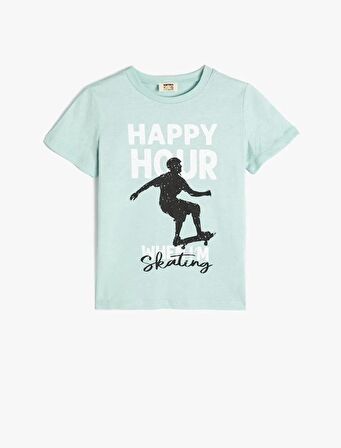 4SKB10150TK Koton Erkek Çocuk T-shirt YEŞİL