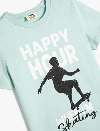 4SKB10150TK Koton Erkek Çocuk T-shirt YEŞİL