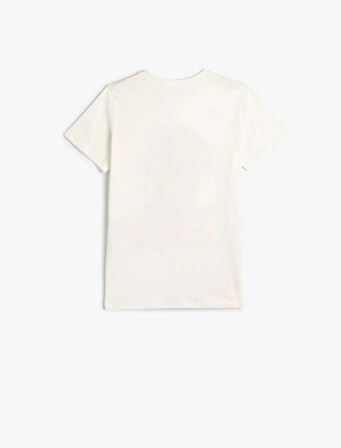 4SKB10168TK Koton Erkek Çocuk T-shirt EKRU