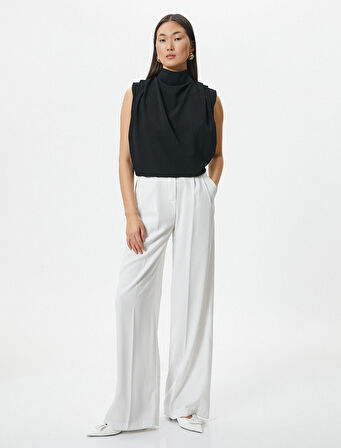 Drape Yaka Bluz Kolsuz