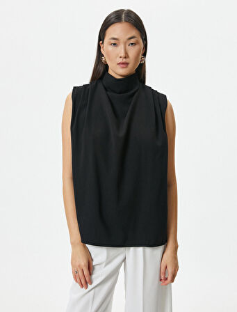 Drape Yaka Bluz Kolsuz