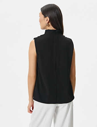 Drape Yaka Bluz Kolsuz