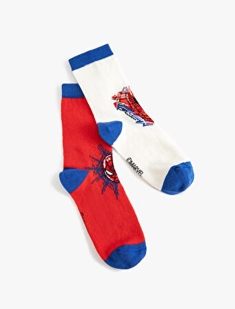 2'li Spider Man Baskılı Çorap Seti Lisanslı