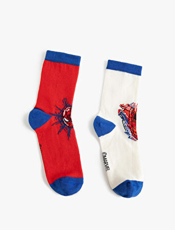 2'li Spider Man Baskılı Çorap Seti Lisanslı