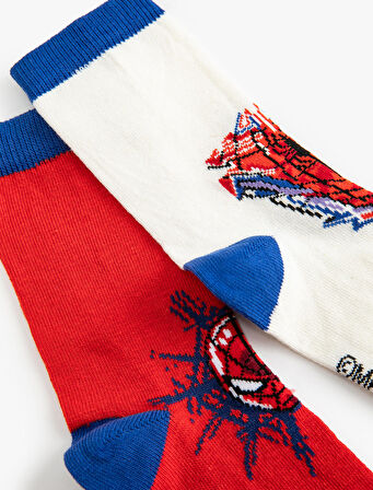2'li Spider Man Baskılı Çorap Seti Lisanslı