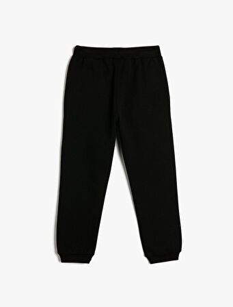 Jogger Eşofman Altı Cepli Beli Bağlamalı Kuru Kafa Baskılı Şardonlu