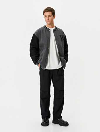 Oversize Paraşüt Bol Pantolon Beli Bağcıklı Cepli