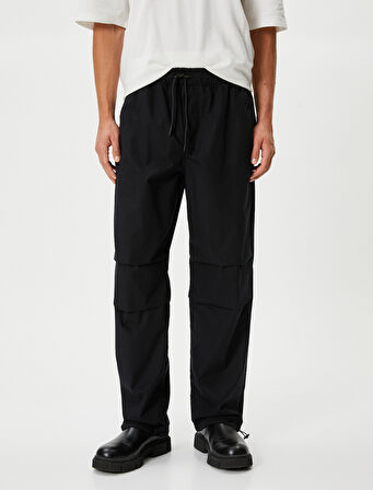 Oversize Paraşüt Bol Pantolon Beli Bağcıklı Cepli