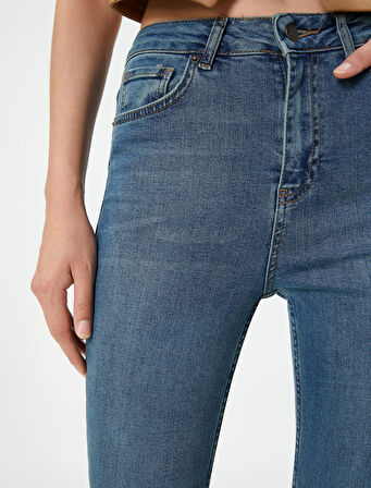 4WAL40338MD Koton Kadın Jean Pantolon ORTA İNDİGO