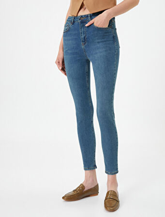 4WAL40338MD Koton Kadın Jean Pantolon ORTA İNDİGO