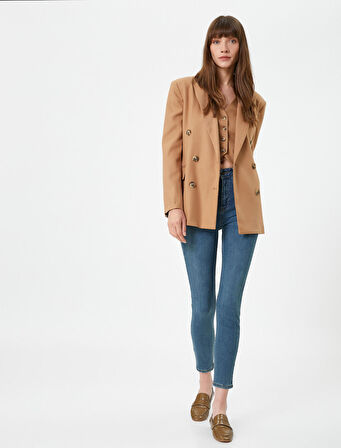 4WAL40338MD Koton Kadın Jean Pantolon ORTA İNDİGO