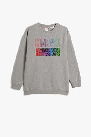 Koton Erkek Çocuk Marvel Lisanslı Sweatshirt Kahramanlar Baskılı Şardonlu