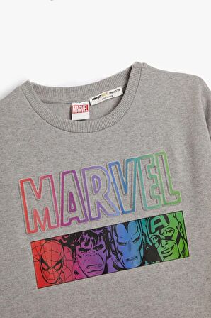 Koton Erkek Çocuk Marvel Lisanslı Sweatshirt Kahramanlar Baskılı Şardonlu