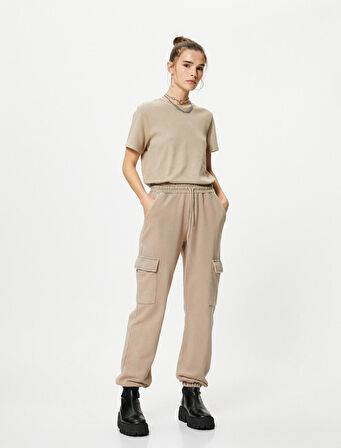 Jogger Pantolon Kargo Cepli Beli Bağcıklı