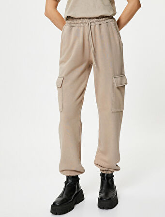 Jogger Pantolon Kargo Cepli Beli Bağcıklı