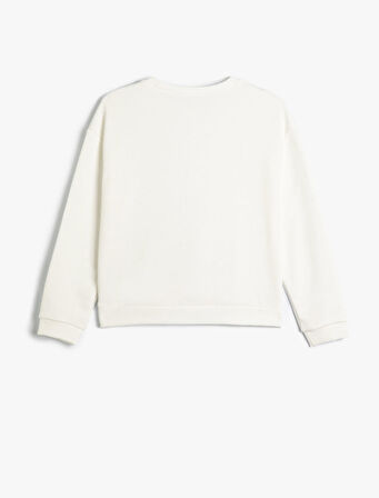 Basic Sweatshirt Uzun Kollu Bisiklet Yaka Düğüm Detaylı