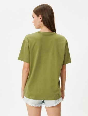 4SAL10056IK Koton Kadın T-shirt HAKİ