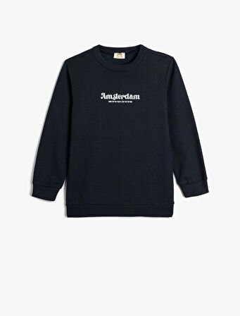 Sweat Uzun Kollu Bisiklet Yaka Şehir Baskılı Şardonlu