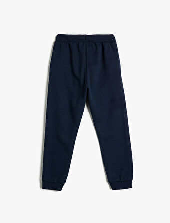 Jogger Eşofman Altı Cepli Beli Bağlamalı Baskı Detaylı