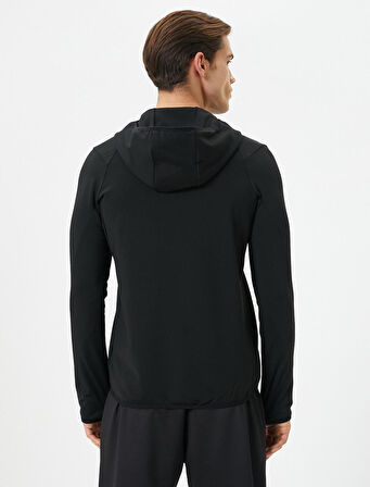 Spor Sweat Kapşonlu Fermuarlı Cep Detaylı