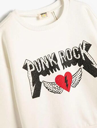 4WKG10612AK Koton Kız Çocuk Sweat EKRU