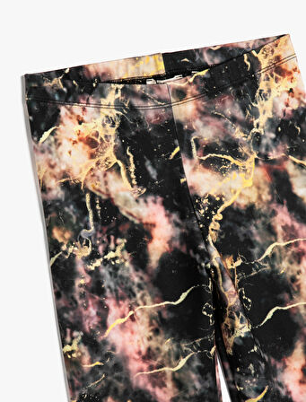 Tayt Beli Lastikli Soyut Desenli 