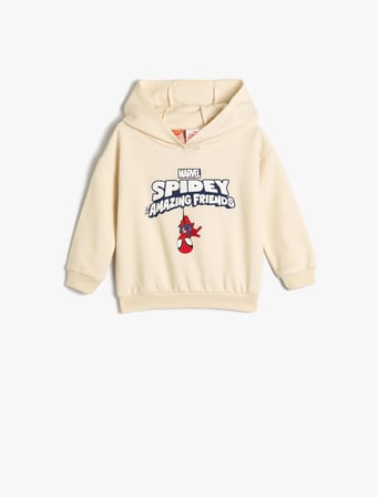 Spiderman Kapşonlu Sweatshirt Lisanslı Uzun Kollu Pamuklu