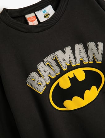 Batman Sweatshirt Lisanslı Uzun Kollu Bisiklet Yaka Pamuklu Şardonlu