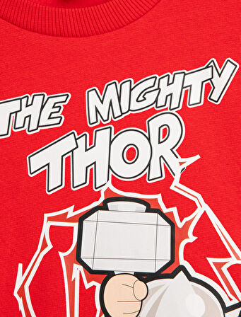 Thor Sweatshirt Lisanslı Uzun Kollu Bisiklet Yaka Pamuklu Şardonlu