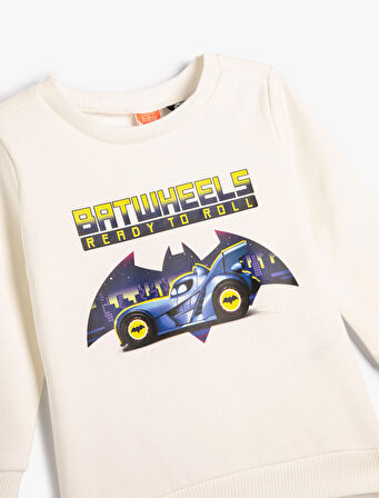 Batman Sweatshirt Lisanslı Uzun Kollu Bisiklet Yaka Pamuklu Şardonlu