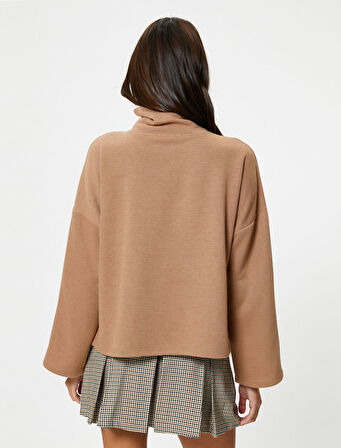 Boğazlı Kazak Geniş Kollu Düşük Omuzlu