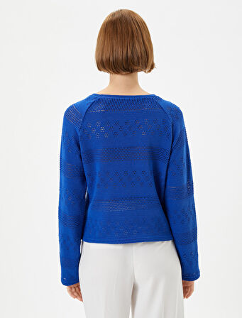 Triko Kazak Ajurlu Bisiklet Yaka Uzun Kollu