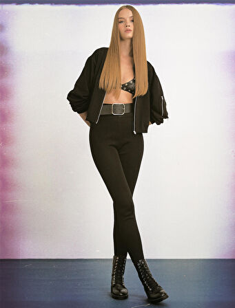 Fitilli Tayt Pantolon Normal Bel Dar Paça