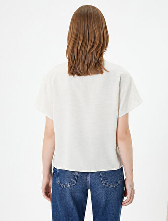 Kısa Kollu Gömlek Cepli Düğmeli Klasik Yaka Viskon Karışımlı